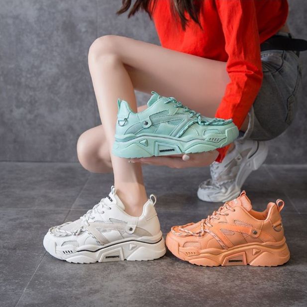 Giày thể thao nữ sneaker đế cao cá tính GN10 - cam
