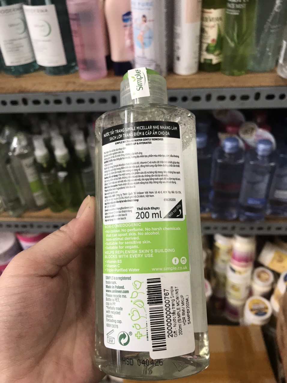 Tẩy trang simple 200ml