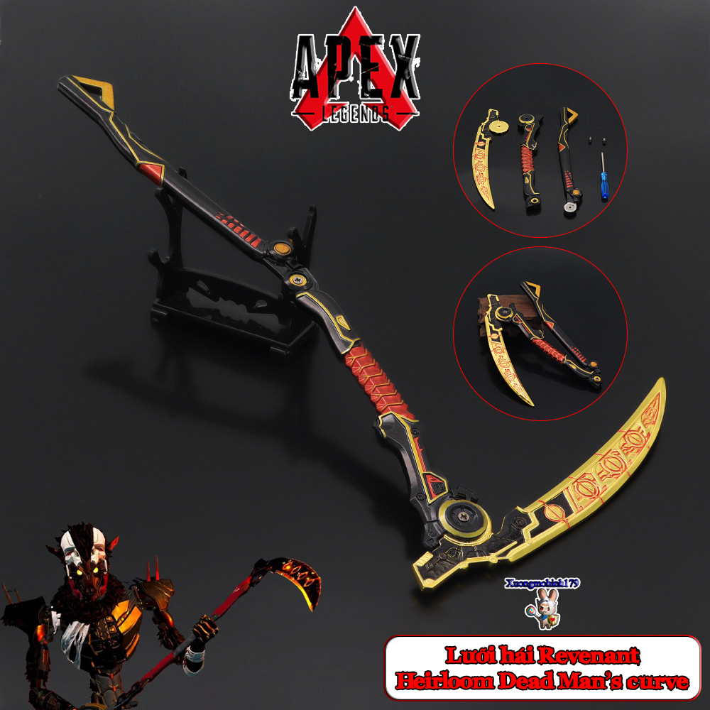 Mô hình Apex Legends Lưỡi hái Revenant Heirloom Dead man's curve hợp kim 30cm kèm kệ trưng bày