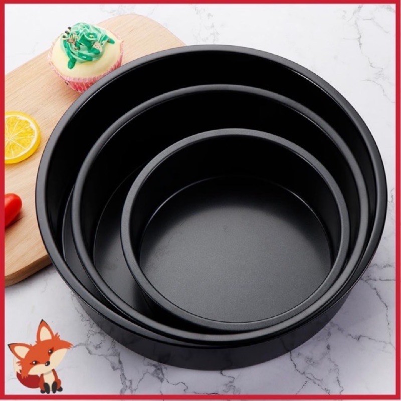 Khuôn Tròn Chống Dính Đế Liền Size 10-14-16-18-20Cm