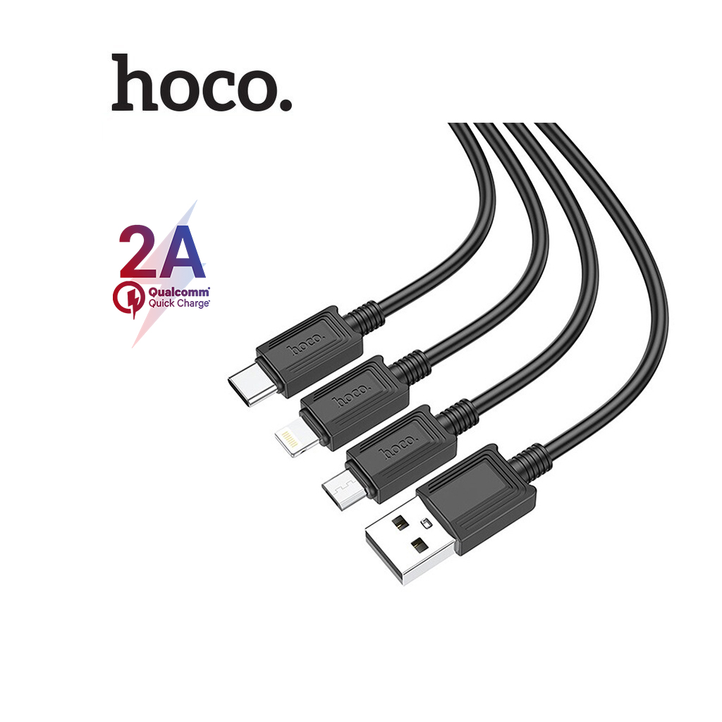 Cáp sạc 3IN1 Hoco X74 Micro+Type-C+Lightning sạc 2.0A dài 1M cho Smartphone