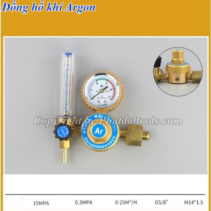 Đồng hồ khí Argon cho máy hàn Tig