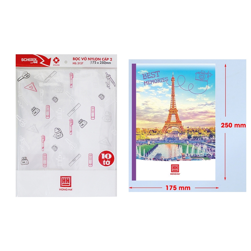 VPP252024 - Bọc vở Ni lông cấp II Hồng Hà (175x250mm)