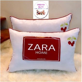 Gối zara size 50x70cm bông tinh khiết một đôi nặng 1.6kg
