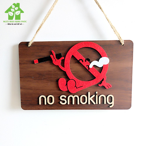 Bảng gỗ decor trang trí SHOP 🚀NO SMOKING🚀 (tặng kem móc treo tường)