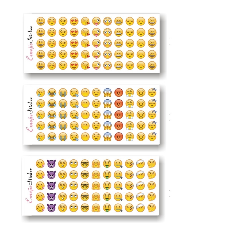 Set 165 hình dán sticker biểu tượng cảm xúc (3 tấm)