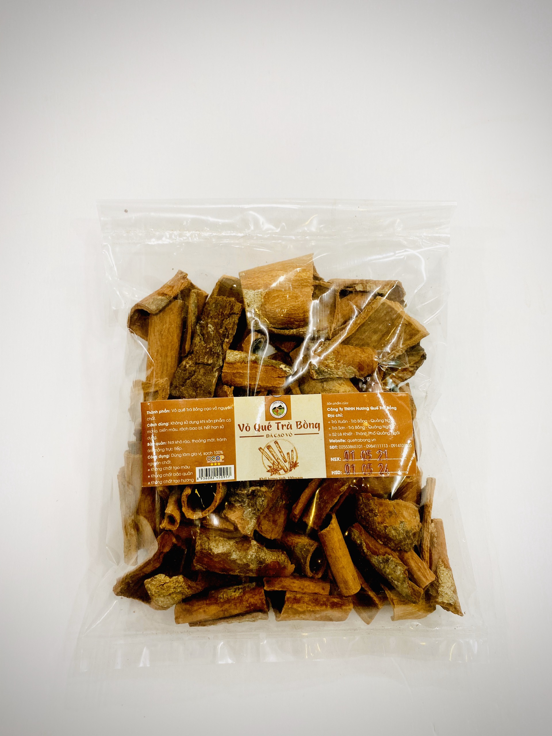 Quế Bịch Cạo Vỏ 100gram - Hương Quế Trà Bồng