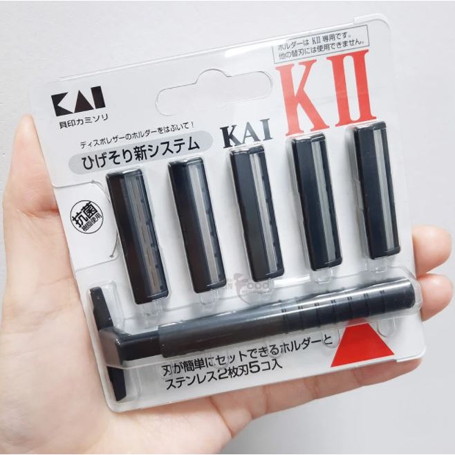 Set Dao Cạo Râu 2 Lưỡi Kép Kai (1 Thân 5 Lưỡi)