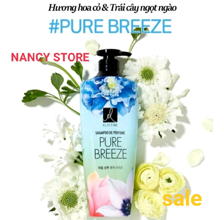 Dầu gội Elastine Hương Nước Hoa Hàn Quốc 3 mùi hương love me, rose, pure breeze 600-ML  1000ML ( mua 2 tặng 1 quà)