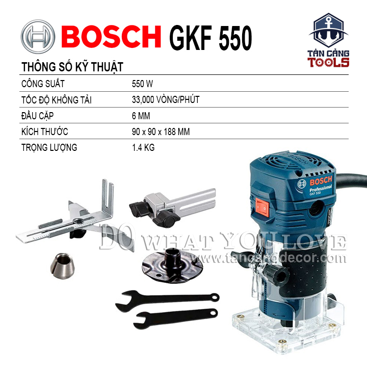 Máy Phay Bosch GFK 550 Cốt 6.35 mm 550W