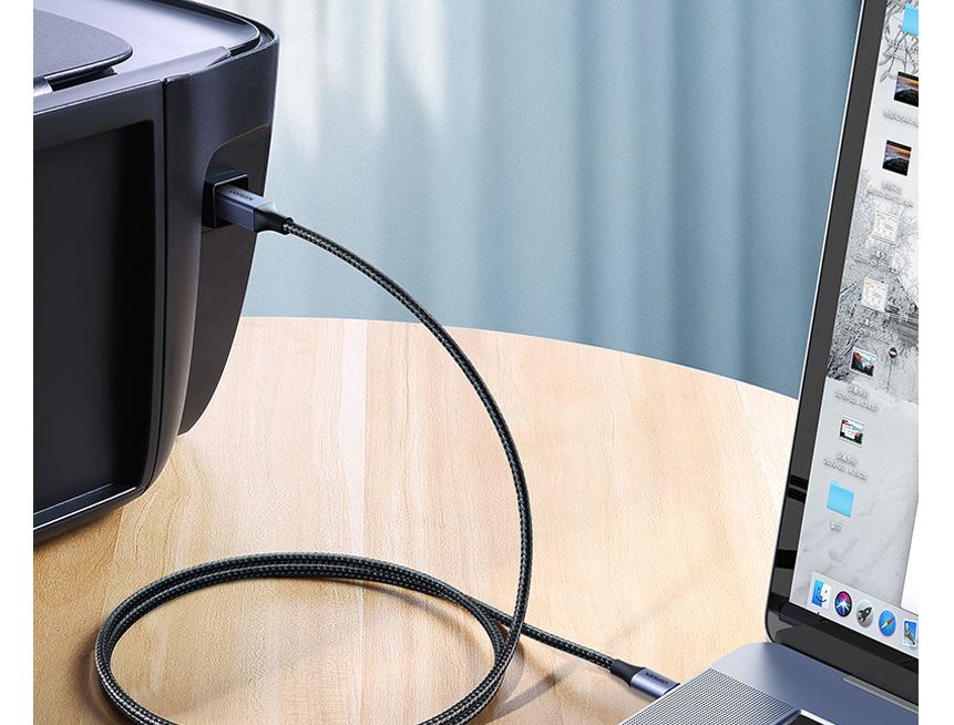 Cáp USB-C sang USB-B máy in  Dài 3M Ugreen 80808 (Vỏ Nhôm) Chính Hãng