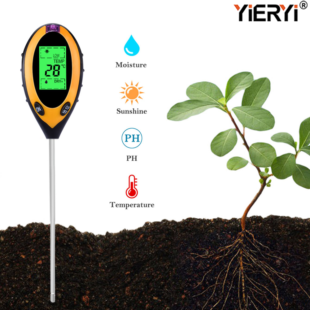 yieryi 5 in1 Soil PH Meter Moisture tester Temperature ambient humidity Tester Sunlight Tester Garden Plant Kits