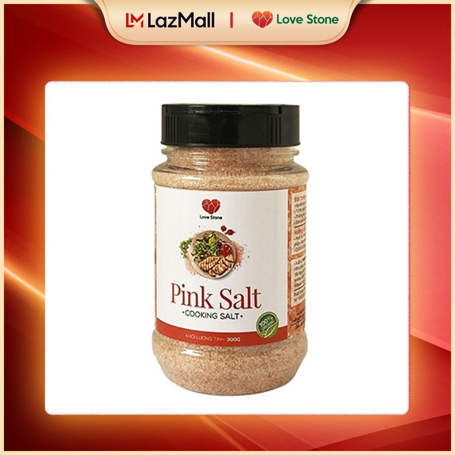 Muối ăn Pink Salt Himalaya Love Stone  300g  Theo Tiêu Chuẩn Muối Ăn Bộ Y