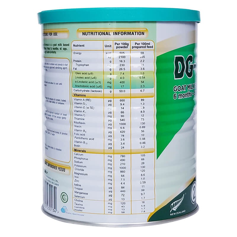 [Tặng Kèm DG Viên] Sữa Dê DG 2 400g, 800g cho trẻ 6_36 tháng (Date 2026)