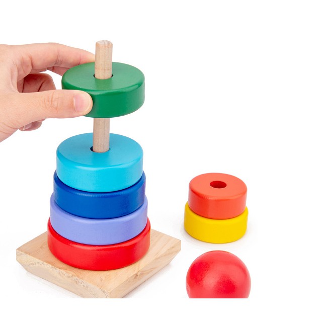 Đồ chơi tháp cầu vồng gỗ size lớn cho bé