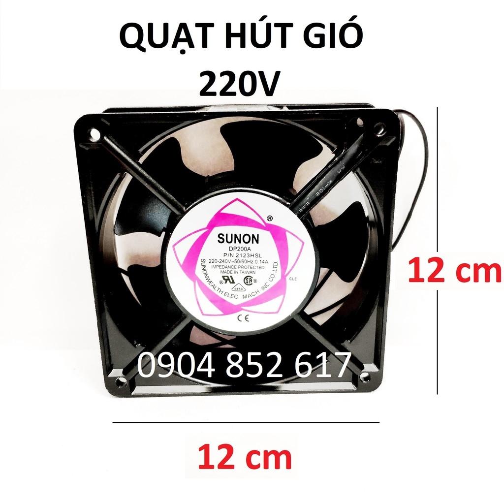 Quạt hút gió, thông gió sunon 220v 12x12 cm