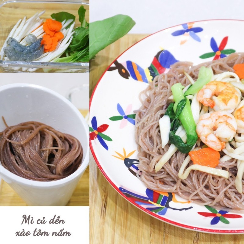 [Nguyên Minh] Bún gạo lứt củ dền (mì gạo lức củ dền) ăn kiêng eat clean