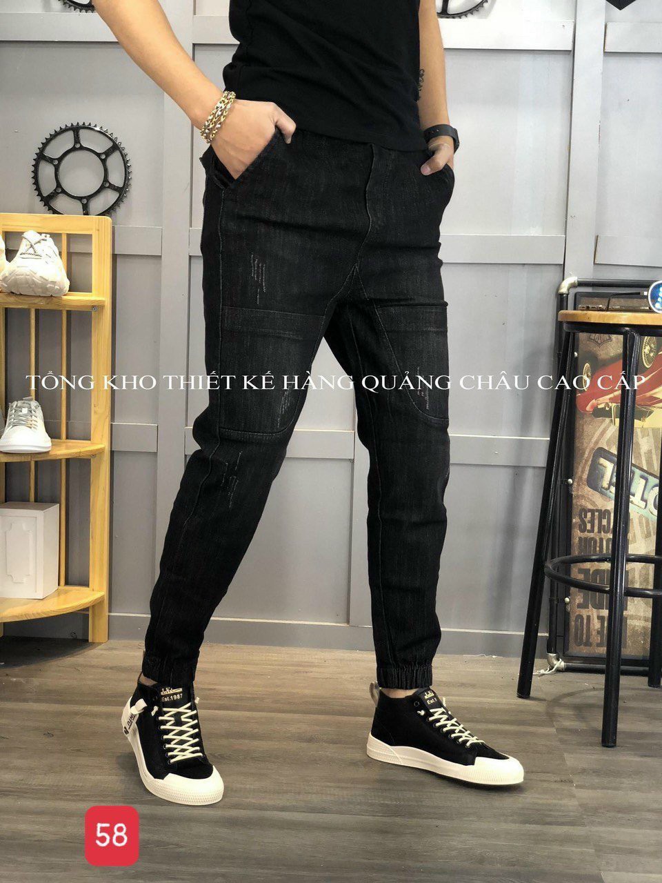 Quần jean nam bo chân - quần jogger jean nam hàn quốc - quần jean nam co giãn cao cấp thiết kế trơn đơn giản hợp thời trang julyshop94 js58