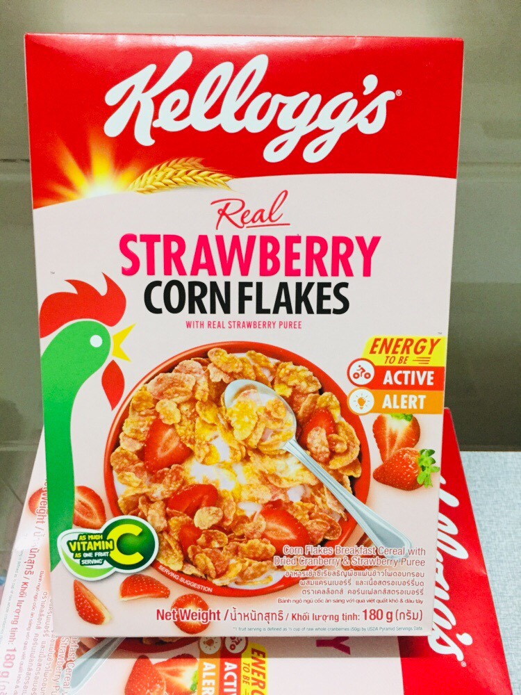 [HCM]ngũ cốc dinh dưỡng Kelloggs Corn Flakes Strawberry 180g