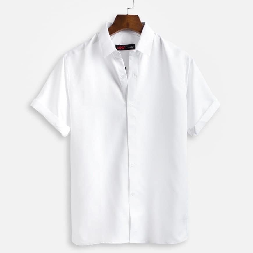 Áo sơ mi ngắn tay nam trơn đủ màu cao cấp cjaats vải lụa nhật mềm min, trẻ trung , thoáng mát giá rẻ