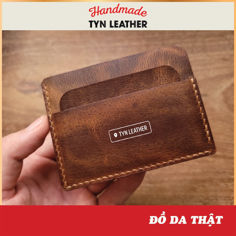Ví Mini Card Holder Da Bò Thật