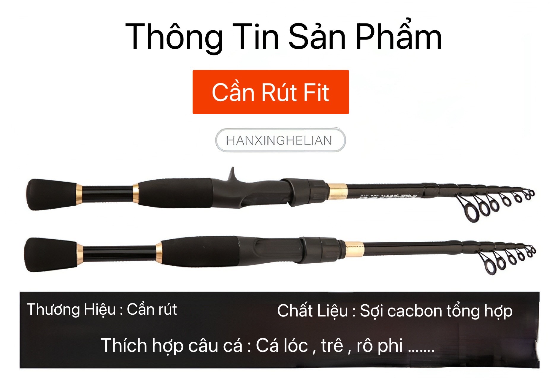Cần Lure Rút Fit Carbon gấp gọn bỏ cóp xe.