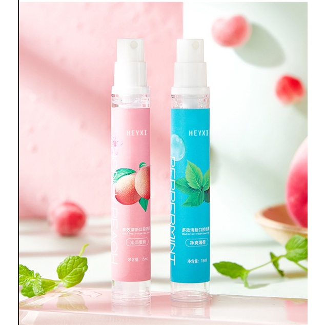 [Hoàn Tiền 15%] Xịt Thơm Miệng Mùi Bạc Hà Mùi Đào thơm mát 20ML