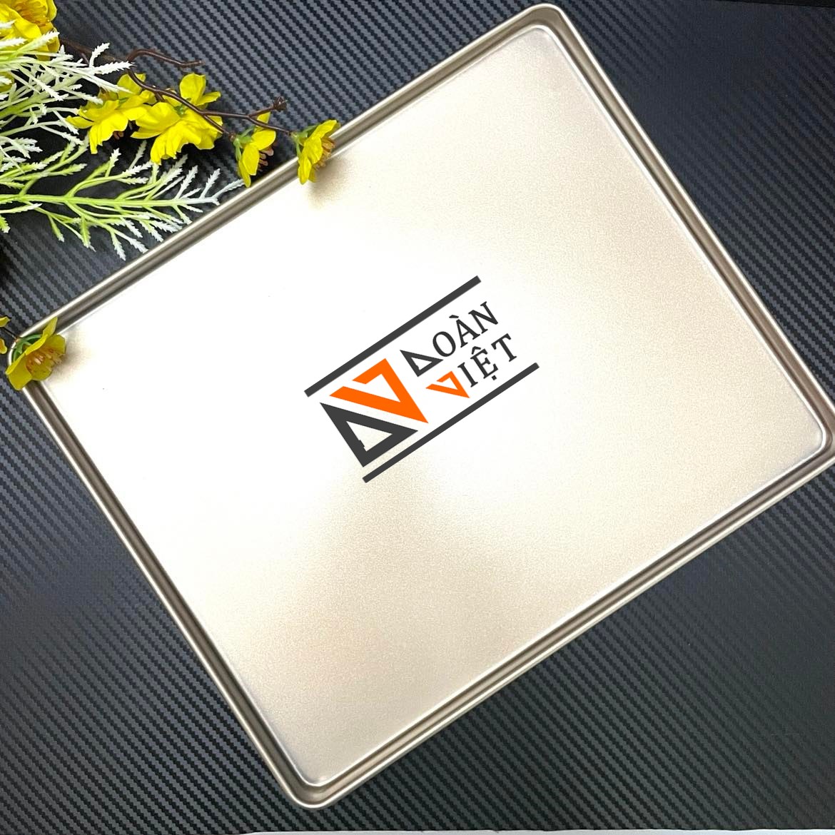 Khay NƯỚNG BÁNH bông lan cuộn, cookies, bánh mì, NƯỚNG BÁNH CÁCH THUỶ  - THÉP CARBON NGUYÊN KHỐI CHỐNG DÍNH, màu VÀNG sang trọng - Nhiều size