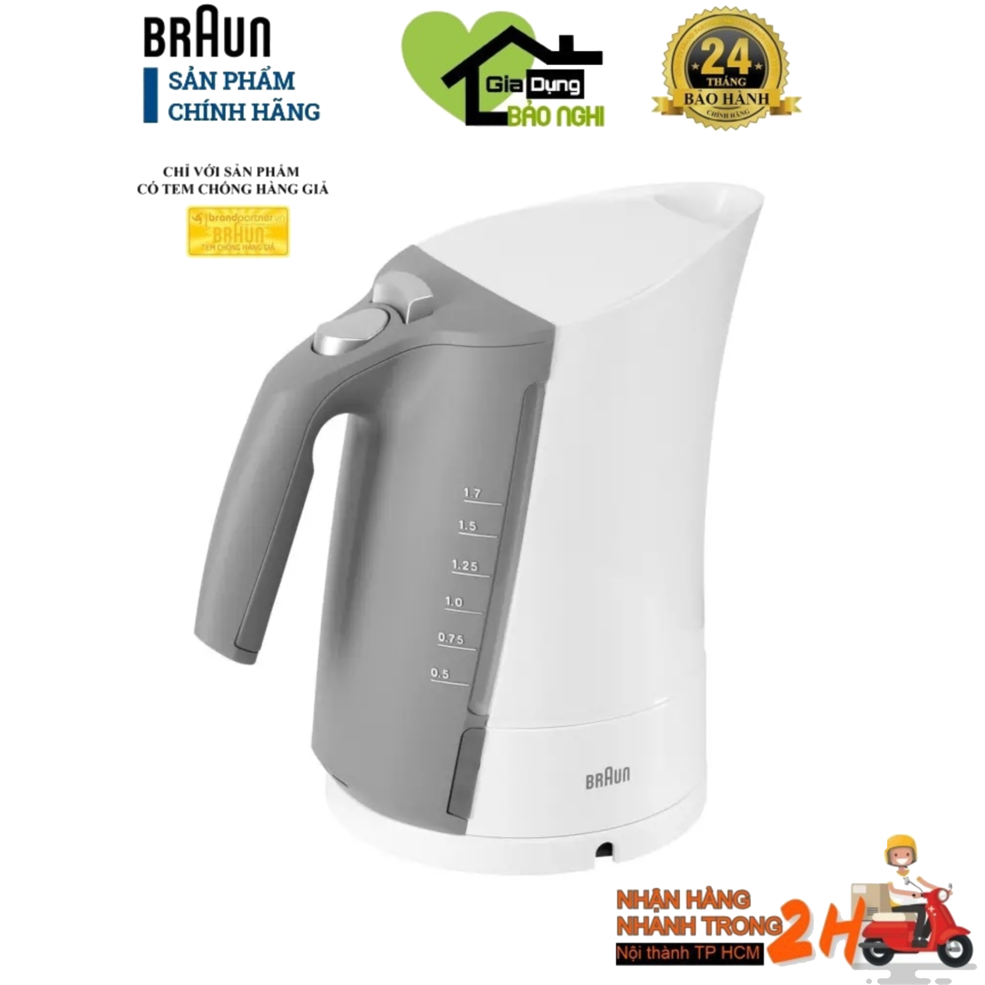 [HCM]Ấm đun nước siêu tốc Braun WK500