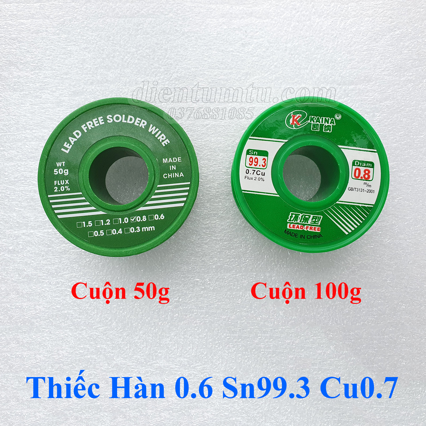 THIẾC HÀN Sn99.3 99.3% 0.8mm - Cuộn 50g 100g