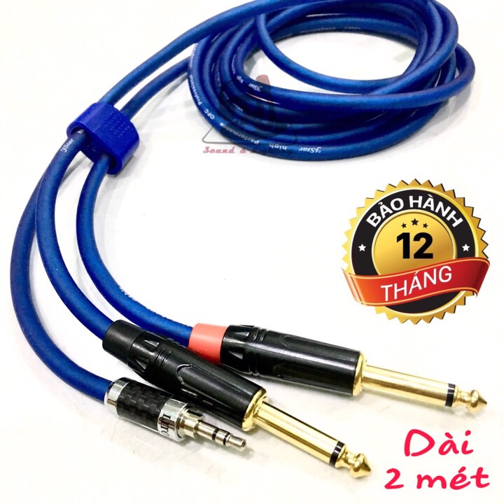 Audio cord 3.5mm jack 6mm jack audio cord 2 meter long cord 3 colors Blue Red Black