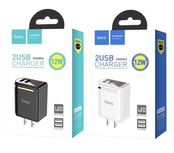 Củ Sạc Sạc Nhanh 2 Cổng Usb 12W Có Màn Hình Led Hoco C39