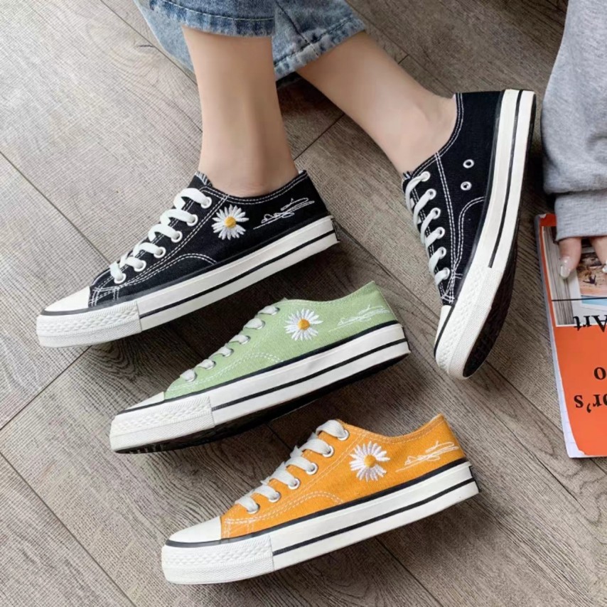 Giày hoa cúc nữ l giày sneaker nữ hoa cúc l Giày thể thao nữ giá rẻ