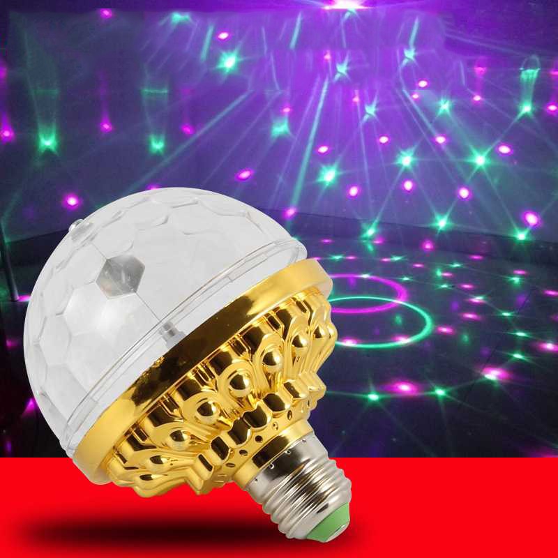 Bóng đèn Led xoay 7 mầu kèm đui đèn