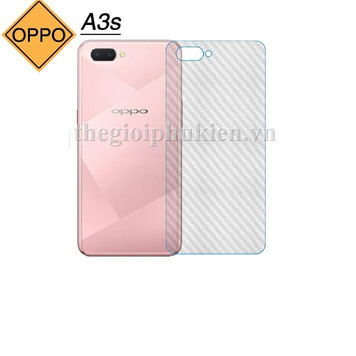 Bộ 3 tấm dán lưng mặt sau vân Carbon 3D cho Oppo A3s , Realme C1