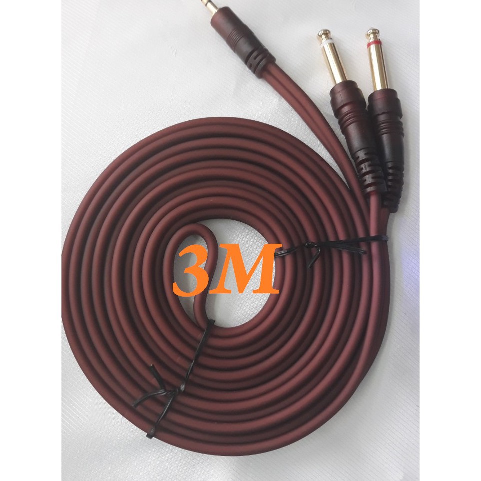 Cáp 215 1 đầu 3.5 ra 2 đầu 6 li dài 3 mét