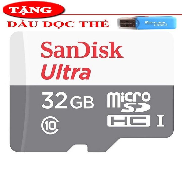 Thẻ Nhớ MicroSDHC Ultra 32Gb Class 10 Ultra - Tốc độ cao - tặng kèm đầu đọc thẻ