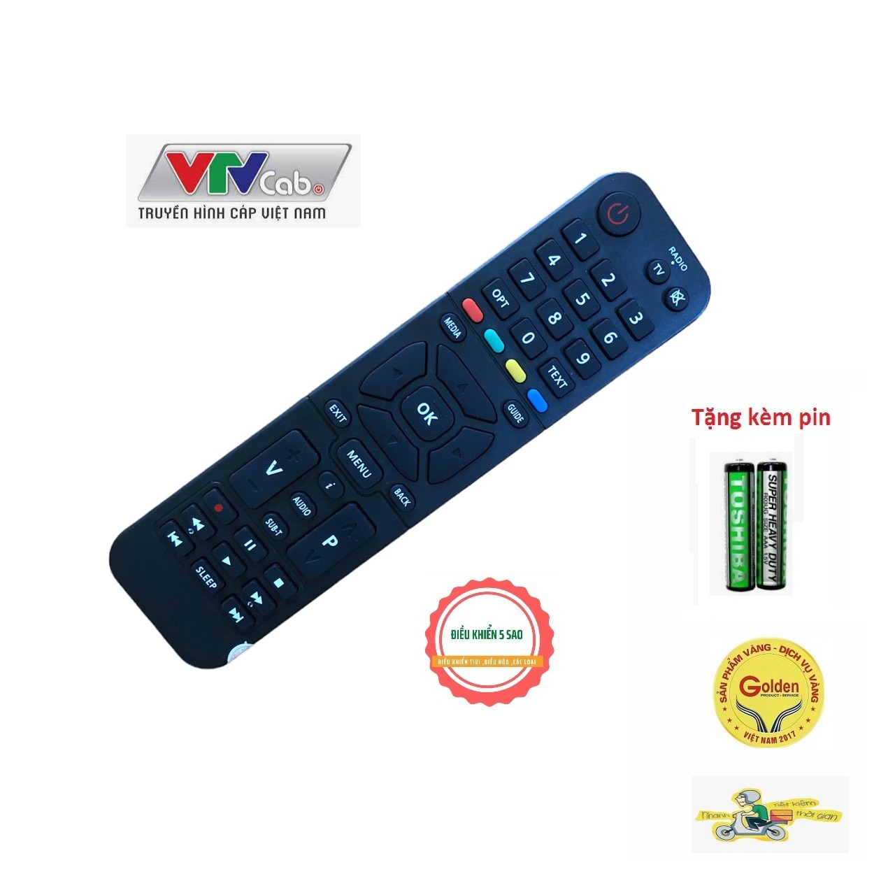 Điều khiển đầu thu VTV cab HD kaon hàng tốt zin theo máy - tặng kèm pin - Remote đầu thu VTV Cab HD loại tốt chính hãng zin theo máy - đầu bấm dùng cho đầu thu VTV Cab HD