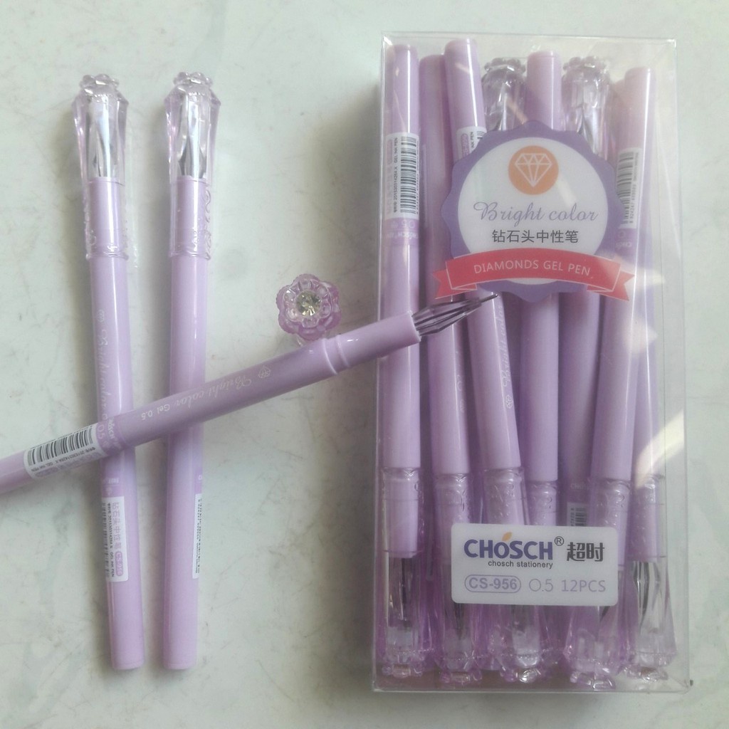 [MUA NHIỀU SIÊU RẺ] [Lẻ 1 cây] Bút viết gel nước Chosch CS-956 / CS956 ngòi 0.5mm mực xanh / tím