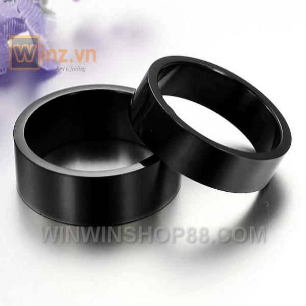 [HCM]Nhẫn cặp trơn màu đen NC119