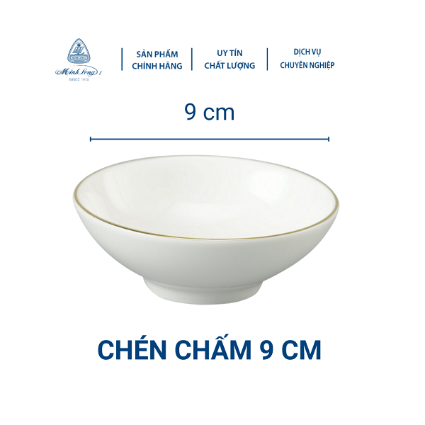 chén chấm viền vàng sứ Minh Long - chén chấm viền vàng sứ minh long