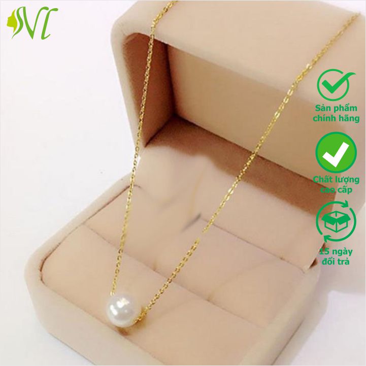 Dây cố định ngọc trai Dây chuyền nữ titan đẹp ngọc trai dây chuyền nữ cá tính ngầu không đen không gỉ xài nước tốt Người Đẹp Vì Lụa