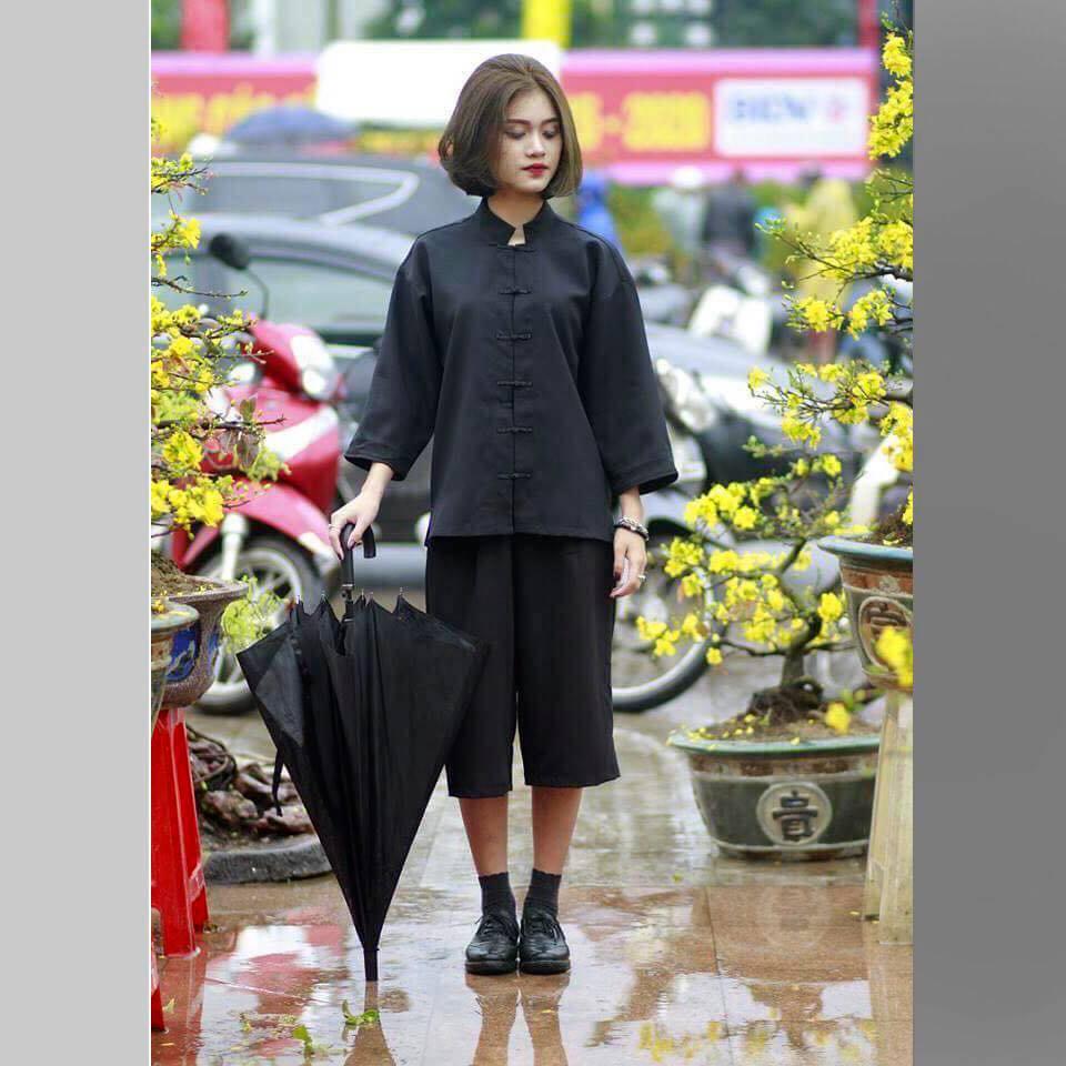 ÁO SƠ MI SHANGHAI UNISEX CỔ NÚT TÀU