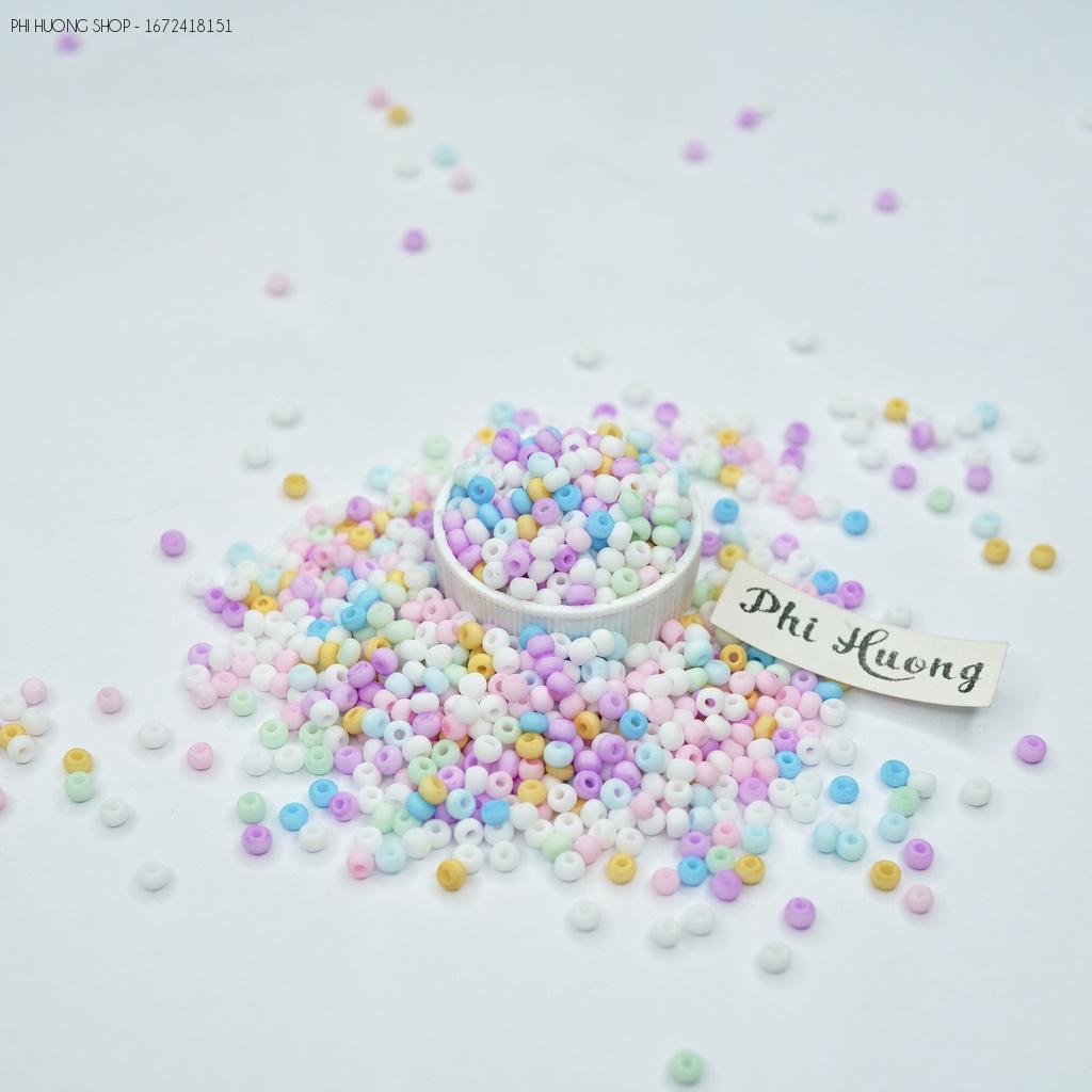 Gói 20g - 50g hạt cườm tấm 3mm hạt đều cao cấp mix màu