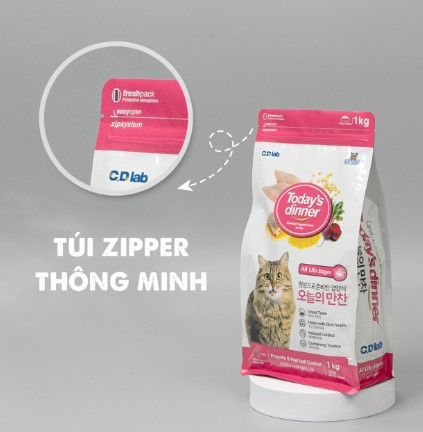 (1KG) THỨC ĂN HẠT TODAY'S DINNER CHO MÈO MỌI LỨA TUỔI