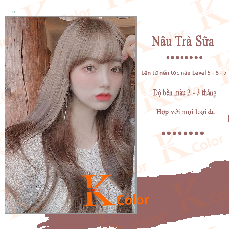 Thuốc nhuộm tóc màu Nâu Trà Sữa kcolor