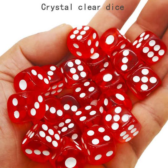 [HCM]COMBO 5 XÍ NGẦU ĐỎ TRONG SUỐT (TRANSPARENT DICE)