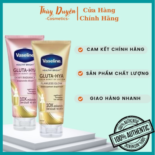 Dưỡng Thể Vaseline Healthy Bright Gluta-Hya Serum Burst 330Ml
