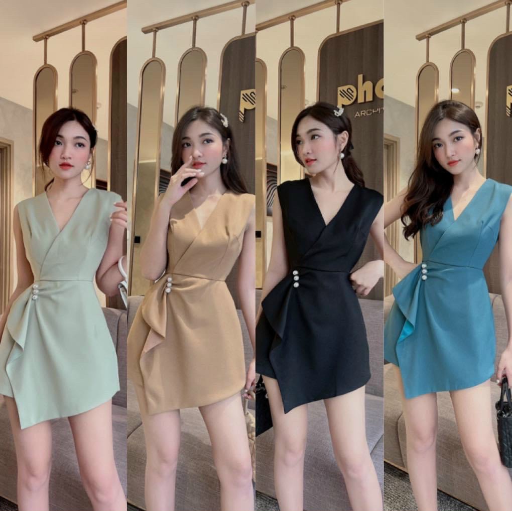 JUM ĐÙI CỔ TIM ĐÍNH CƯỜM EO