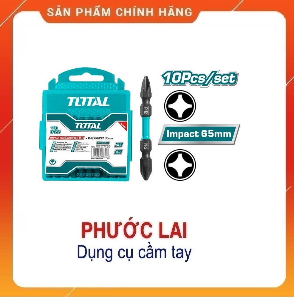 Mũi bắt vít PH2x65mm (có nam châm hít) TACIM16PH233 ( lẻ 1 mũi )